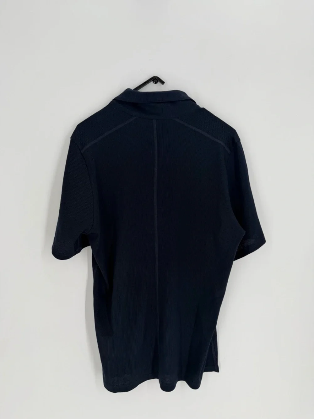 Hikerkind Ribbed Merino Wool Blend Polo 01 In Woad - Picture 4 of 7